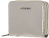 COCCINELLE Leren Portemonnee Metallic Shiny Leather Zip Around Wallet Gelso Beige