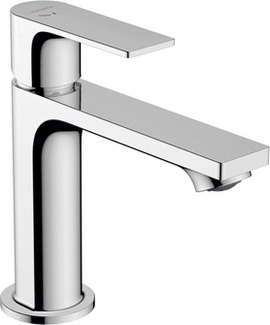 Hansgrohe Wastafelkraan Rebris E, kraan badkamer met uitloop hoogte 110 mm, met trekstang, badkraan waterbesparend, energiebesparend, chroom