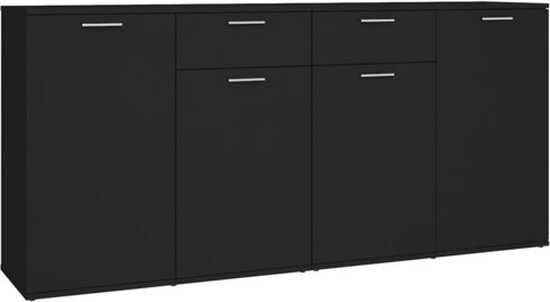 vidaXL Dressoir 160x36x75 cm spaanplaat zwart