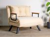 SANDERO Fauteuil convertible 1 place tissu crème