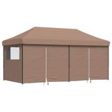 vidaXL Partytent - Inklapbaar - Pop-up - Met 4 Zijwanden - Bruin