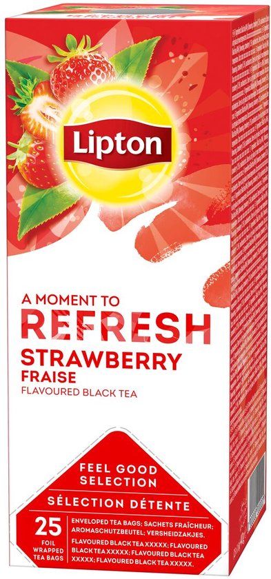 Lipton Refresh Strawberry Tea - 6 x 25 Bags