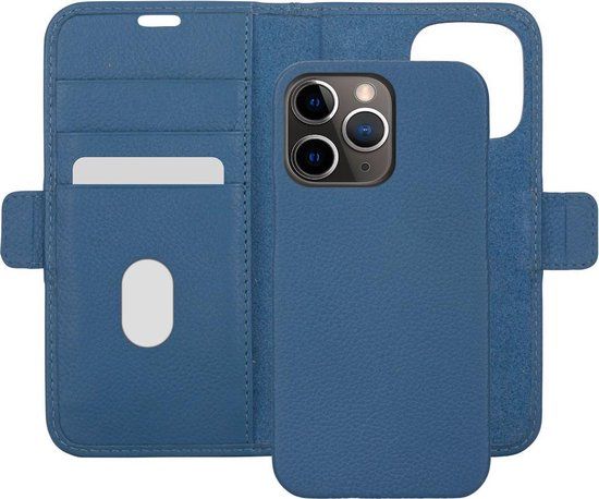 dbramante1928 iPhone 13 Pro Max Bookcase hoesje - Effen Blauw - Leer