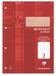 Clairefontaine 82603C- Cursusblok DIN A4 21x29,7 cm, bovenaan gelijmd, 100 Pagina's 90g, met 4 Gaten, met Kantlijn en Kader, liniëring 3, gelijnd voor 3e leerjaar, Rood, 1 stuk