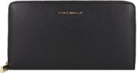 COCCINELLE Leren portemonnee Metallic Soft Wallet Grained Leather Noir zwart