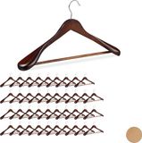 Sans marque 40 x cintre - pour costumes - épaule large - cintres bois - marron