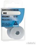 Deltafix Karrosserieringen m8 x 30 x 1,5. Verzinkt. 12 stuks.
