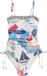 Next - Dames - Maillot de bain bandeau sculptant et gainant le ventre avec volants aux jambes - Tall - Crème