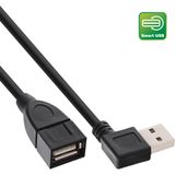 InLine USB 2.0 Kabel - USB A Male Haaks/USB A Female Recht - 2m - Zwart