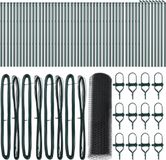 vidaXL - zeshoekig - gaashek - met - grondbevestiging - 100 - x - 0,8 - m - Grijs - Mesh