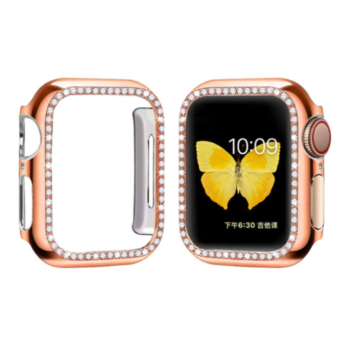 Stuff Certified Diamond Hoesje voor iWatch Series 38mm - Hard Bumper Case Cover Rose Gold