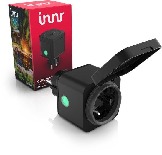 Innr Slimme Stekker - Zigbee - geschikt voor Philips Hue - Buiten Stekker - Outdoor Smart Plug met Energiemeter - IP54 Waterdicht - 1 Stuk