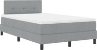 vidaXL Boxspringbed met matras, lichtgrijs, 120 x 190 cm, met stoffen bekleding