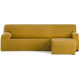 ECOMMERC3 Bankhoes voor chaise longue, korte arm rechts, bi-elastisch, ademend, voor chaise longue-bank, mosterdkleurig, elastieken en schuimstof, bescherming tegen slijtage