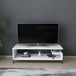 Support TV, noir et blanc, 120x44,6x37,6 cm, mélamine, design moderne