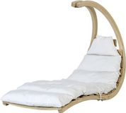 Amazonas Hangstoel Swing Lounger Creme - Weerbestendig - Vurenhout & Katoen - Bruin & Crème