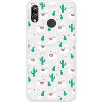 P20 Lite Cactus et Alpaga Bedrukt siliconen hoesje
