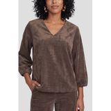Geisha Velours Top - Donkerbruin