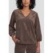 Geisha Velours Top - Donkerbruin