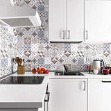 Ambiance Zelfklevende tegelstickers eenvoudige ornamenten cementtegels muursticker badkamer en keuken | 24 stuks van 10 x 10 cm