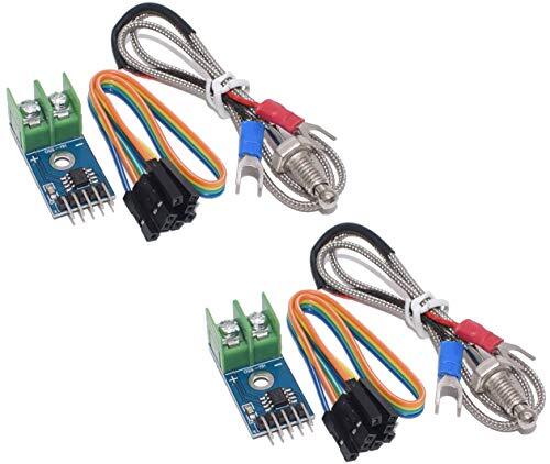 TECNOIOT 2pcs MAX6675 K-type Thermocouple Temperature Sensor 0-800 Degrees Module