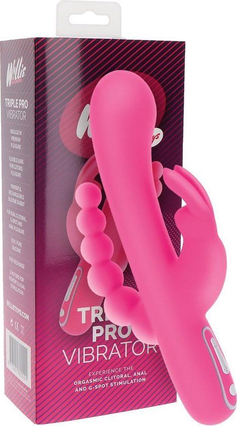 Willie Toys Triple Pro Vibrator - Roze - 21.5 cm