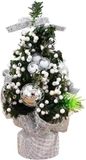 Merkloos / Sans marque Shenzhen Haorui Industrial Technology Co., Ltd. Mini Christmas Tree 20cm Set with Colorful Baubles and Flower Tree Top Decorations for Christmas Party (Silver)
