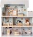 Sunny Yara Maison de poupée en bois – 61 x 27,5 x 69,5 cm – 3 étages et 6 chambres – Inclus 11 accessoires – Pour poupées jusqu'à 20 cm – À partir de 3 ans