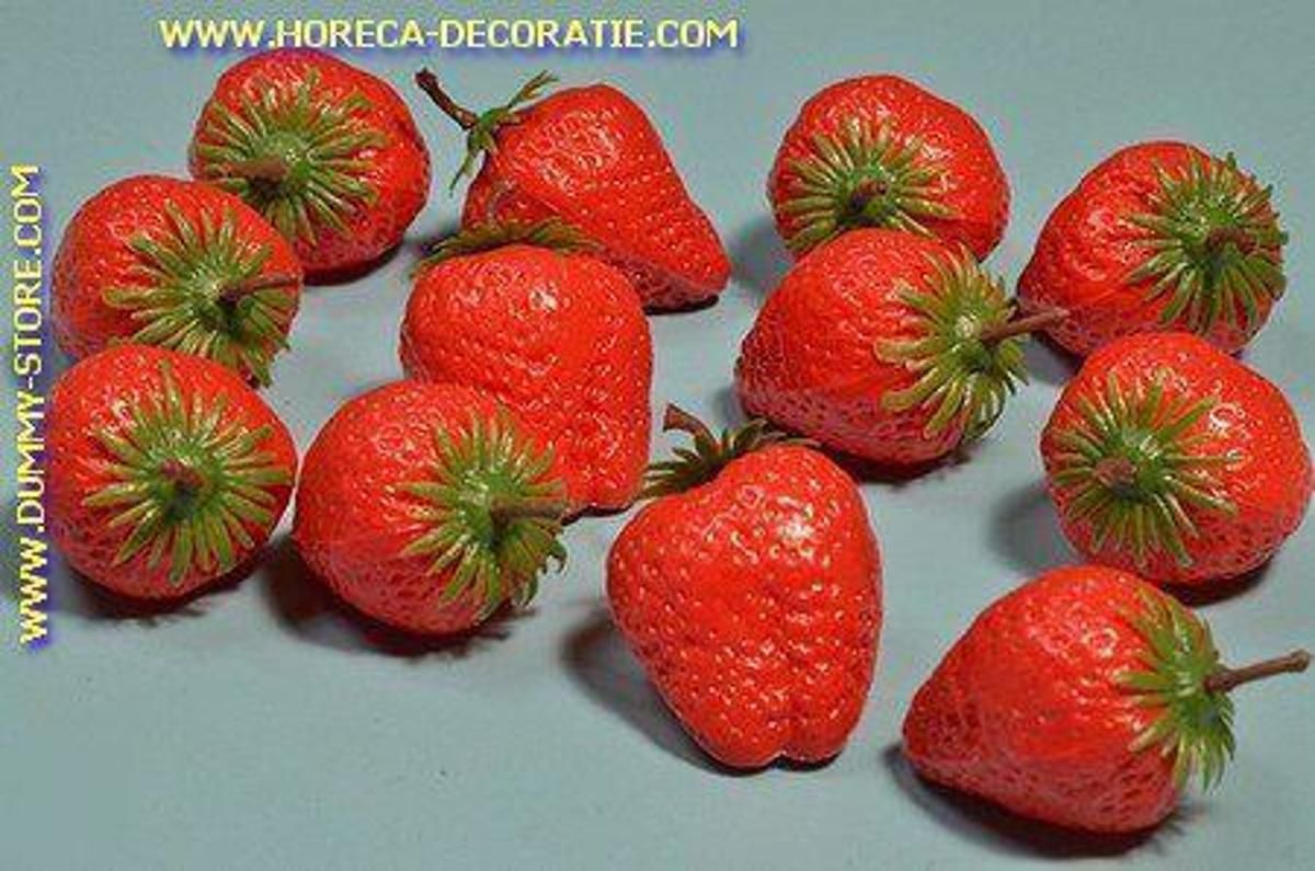 Horeca-decoratie.com Aardbeien 12 stuks - Ã² 50 mm - Fruitdummy - 8719075994924