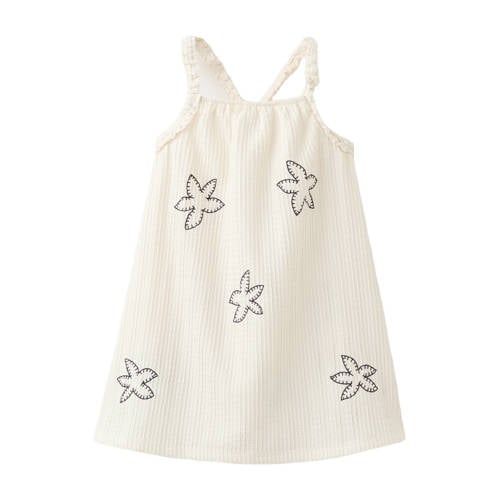 Mango Kids korte a-lijn jurk met borduursels - beige