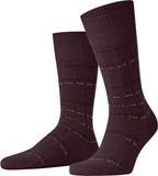 FALKE Lhasa Rib Special Edition gestreepte wol viscose kasjmier sokken heren rood - maat 43-46