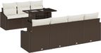 vidaXL Tuinbank Set 8-delig Bruin en Crème Polyrattan