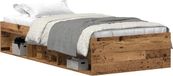 vidaXL Cadre de lit sans matelas, 75x190 cm, Bois vieilli