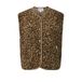 PIECES Curve gilet met panterprint beige