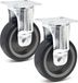 Wiltec Set de 2 roues de transport, diamètre 75 mm, avec roue en plastique et plaque de montage, adapté aux charges jusqu'à 75 kg, fonctionnement silencieux, amortissement. Convient comme roue d'appareil ou roue de meuble
