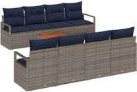 vidaXL Tuinbankenset 9 st Grijs poly rattan