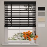 DTCH Raamdecoratie.com Bamboe Houten Jaloezie Easy - 50 mm - Black - 120 x 130