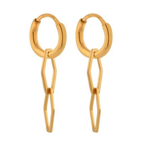 Label Kiki gold plated oorbellen Wobbly Hoops