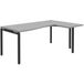 Icecat bureau compact - Ouvert - Gris clair - Piètement fixe