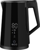 ECG RK 1893 Digitouch Black - Dubbelwandige waterkoker met temperatuurregeling 1,7 l - 2200 W - Zwart