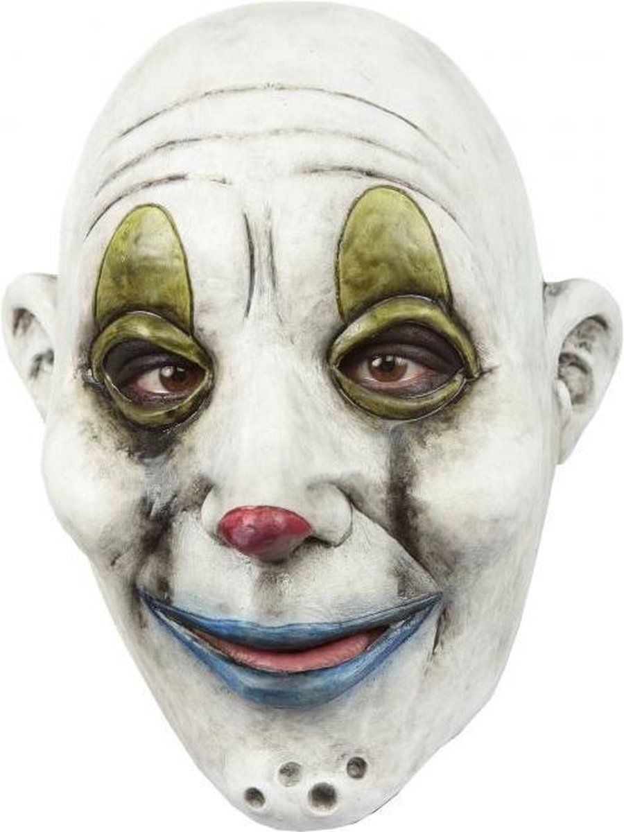 Partychimp Hoofdmasker Clown Gang Tiger Latex Wit One-size