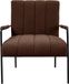 SVITA Kyle Fauteuil, fauteuil, fauteuil, fauteuil, salon, bureau, avec accoudoirs, revêtement en tissu teddy, confortable, moderne, vintage, métal, marron