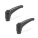 Ganter Normelemente 2 stuks klemhendel kunststof, bus messing | GN 603-63-M6-DSG | schroefdraad M6