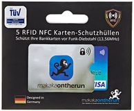 MakakOnTheRun RFID NFC beschermhoezen voor bankkaarten (set van 5) zwart