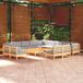Maison Exclusive - Ensemble de jardin, 14 pièces, avec coussins gris, en bois de pin massif