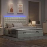 Maison Exclusive - Cadre de lit ottoman avec coussin de matelas gris clair, 200x200 cm, velours