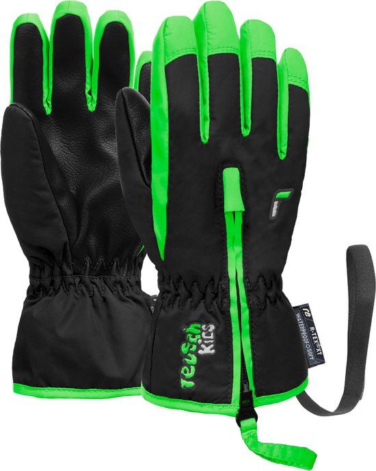 Reusch Ben Fingerhandschoenen Kinderen - groen/zwart - Maat 4