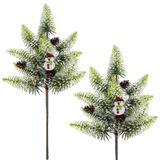 Merkloos Kunstmatige Kerstboom Takken met Sneeuwman Decoratie