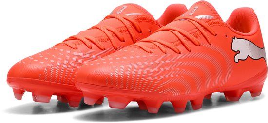 PUMA FUTURE 9 PLAY FG/AG Unisex Sportschoenen - Glowing Red-PUMA White-PUMA Black-PUMA Silver