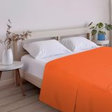 ECOMMERC3 Extra zacht en comfortabel laken voor bedden van 135 cm, oranje, gemaakt in Spanje, ademend, onderhoudsvriendelijk